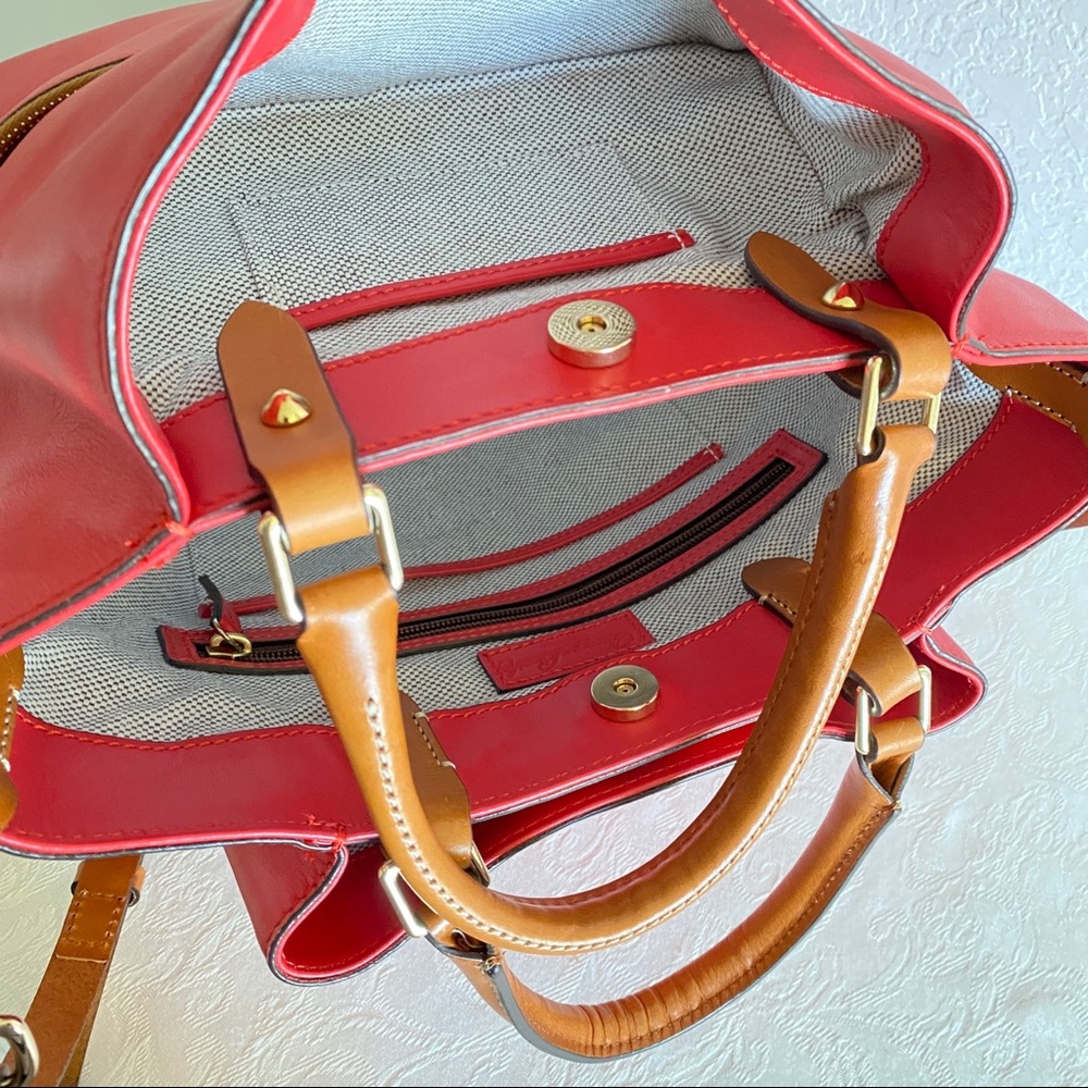 Dooney & Bourke large City Dawson Satchel, Red - Picture 9 of 11
